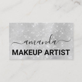 ラッシュメ気にークアップロゴ美容師グレーシルバー 名刺