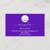 ラッシュメ気にークアップロゴ金ゴールド紙吹雪紫 名刺 (裏面)