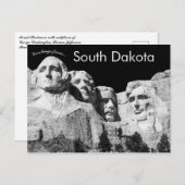 ラッシュモア山の彫刻(ラッシュモアさんのでんこ)サウスダコタ州、アメリカ合衆国 ポストカード (正面/裏面)