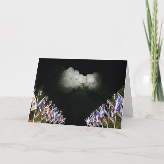 ラッシュモア山記念公園 - 夜間の照明 - カード (正面)