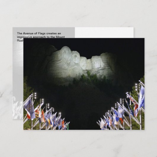 ラッシュモア記念碑 - 夕方の照明 -  ポストカード (正面/裏面)