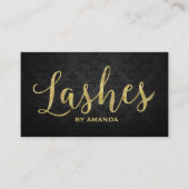 ラッシュモダン金ゴールドスクリエレガントプトDark Damask 名刺 (正面)