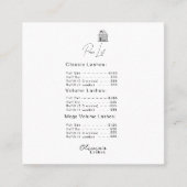 ラッシュラウンジシンプルのホワイトプライスリスト スクエア名刺 (正面)