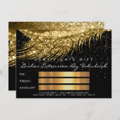 ラッシュラックスメイクアップ証明書ギフト金ゴールドグリッター (正面/裏面)