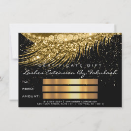 ラッシュラックスメイクアップ証明書ギフト金ゴールドグリッター