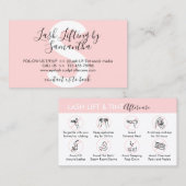 ラッシュリフトおよびティントアフターケアのポスト命令 名刺 (正面/裏面)