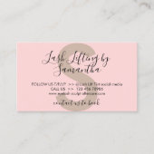 ラッシュリフトおよび濃淡のためのピンクのアフターケアの指示 名刺 (正面)
