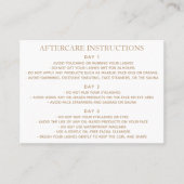 ラッシュリフトとティントのアフターケアの指示 名刺 (正面)