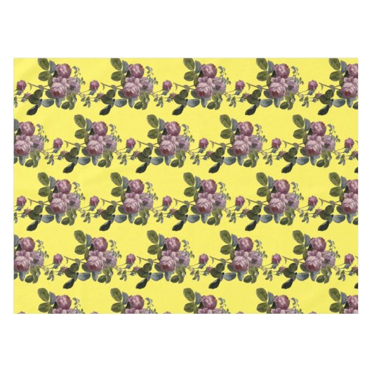 ラッシュヴィンテージラベンダーフローライエローテーブルクロス テーブルクロス (正面(横))