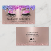 ラッシュ化粧アーティストユニコーングリッタードリップスサロン 名刺 (正面/裏面)