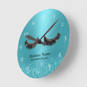 ラッシュ化粧アーティスト美しいサロンターコイズ ラウンド壁時計 (傾斜)