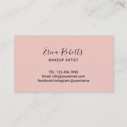 ラッシュ化粧アーティスト赤面ピンクハートロイヤリティ ロイヤリティカード (裏面)