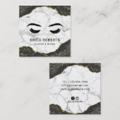 ラッシュ化粧アーティスモダントブラック金ゴールド大理石 スクエア名刺 (正面/裏面)