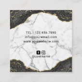 ラッシュ化粧アーティスモダントブラック金ゴールド大理石 スクエア名刺 (裏面)