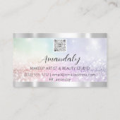 ラッシュ爪、 ネイルQRCodeロゴエレガントグリッター 名刺 (裏面)