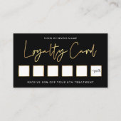 ラッシュ美しいサロンブラック&金ゴールドロゴシックな顧客 ロイヤリティカード (正面)