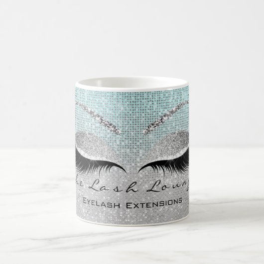 ラッシュ美しいスタジオメイクアップアーティストブルーアクア コーヒーマグカップ (中央)