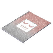 ラッシュ美しいバラ金ゴールド&シルバーグリッター ノートブック (左側)