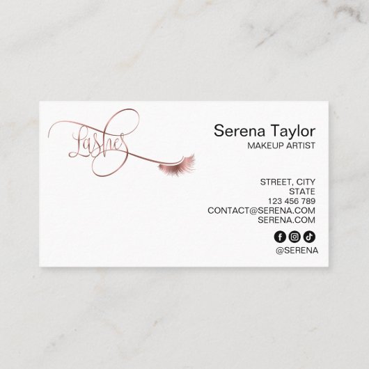 ラッシュ美しいメイクアップガールラッシュエクステンションエレガントB 名刺 (裏面)