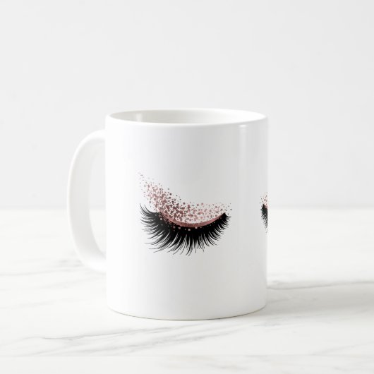 ラッシュ美しいメイクアップガールラッシュエクステンションバラマグ コーヒーマグカップ (正面左)