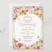 ラッシュ赤面エレガントフローラブッテフライキンセアニェラ 招待状 (正面)