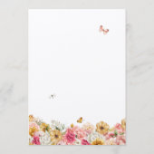 ラッシュ赤面エレガントフローラブッテフライキンセアニェラInv 招待状 (裏面)