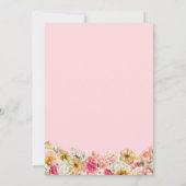 ラッシュ赤面ピンクイエローフローラエレガントキンセアニェラ 招待状 (裏面)