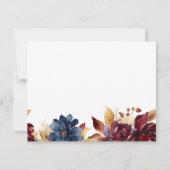 ラッシュ ネイビー ワイン フローラル ブライダル シャワー レシピ ノートカード (裏面)