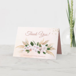 ラッシュ ピンク ゴールド ウォーターカラー フラワール サンクス サンキューカード