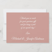 ラッシュ ピンク ゴールド ウォーターカラー フラワー サンクスカード サンキューカード (裏面)