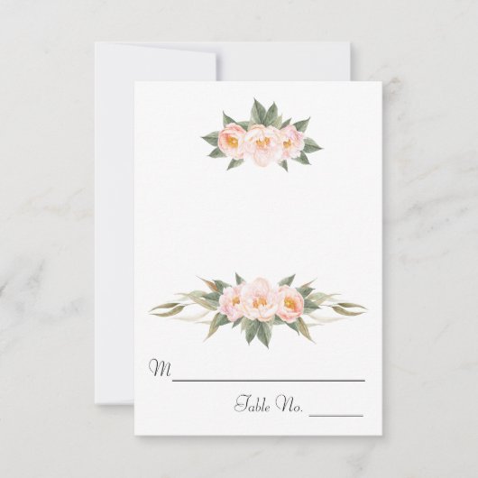 ラッシュ ピンク ピオニー フラワー エスコート 招待状 (正面)