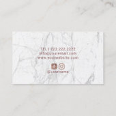 ラッシュ&ブロウズメイクアップアーティストバラ金ゴールド大理石 名刺 (裏面)