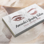 ラッシュ&ブロウズメイクアップアーティストバラ金ゴールド大理石 名刺