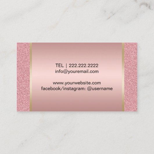 ラッシュ&ブロウズメイクアップアーティストモダンバラ金ゴールド 名刺 (裏面)