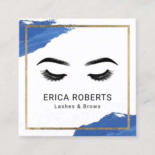 ラッシュ&ブロウズメイクアップアーティスト海軍リップスティックサロン スクエア名刺 (正面)