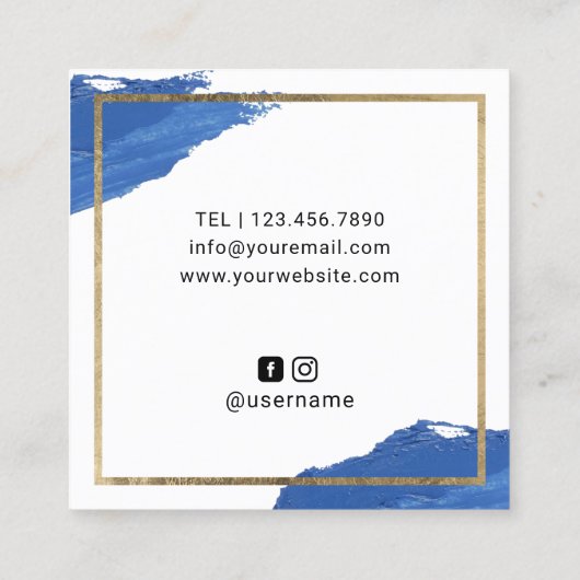 ラッシュ&ブロウズメイクアップアーティスト海軍リップスティックサロン スクエア名刺 (裏面)