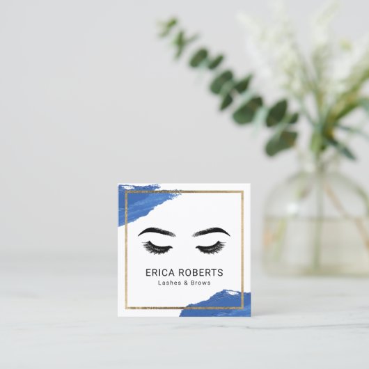 ラッシュ&ブロウズメイクアップアーティスト海軍リップスティックサロン スクエア名刺 (スタンド正面)