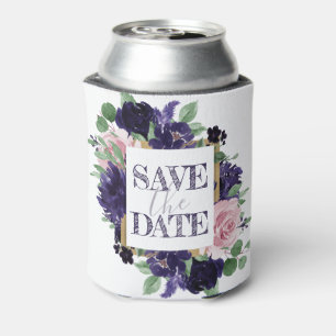 ラッシュ ブロッサム   紫とピンクのバラの Save the Date 缶クーラー
