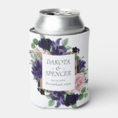 ラッシュ ブロッサム | 紫とピンクのローズ セーブ・ザ・デート 缶クーラー (缶正面)