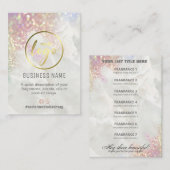 ラッシュ・ホログラフィック・グリッター・パステル・フレグランス・リスト 名刺 (正面/裏面)