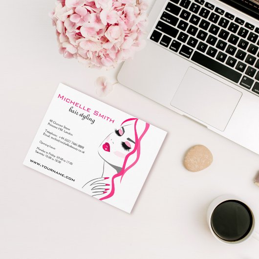 ラッシュ マニキュア ヘア ピンク ガール ビューティー ブランディング ポストカード