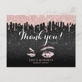 ラッシュ メイクアップ アーティスト ローズゴールド ドリップス ビューティー サロン ポストカード