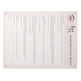 ラッシュ＆メイク　まつげエクステンション　免責同意書 ノートパッド