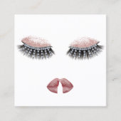 ラッシュ&リップスメイクアーティストバラ金ゴールド美しいサロン スクエア名刺 (正面)