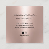 ラッシュ&リップスメイクアーティストバラ金ゴールド美しいサロン スクエア名刺 (裏面)