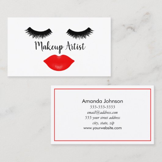 ラッシュ&口紅化粧 名刺 (正面/裏面)