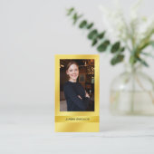 ラッシーエレガントモダン金ゴールドバンドの背景画像 名刺 (スタンド正面)