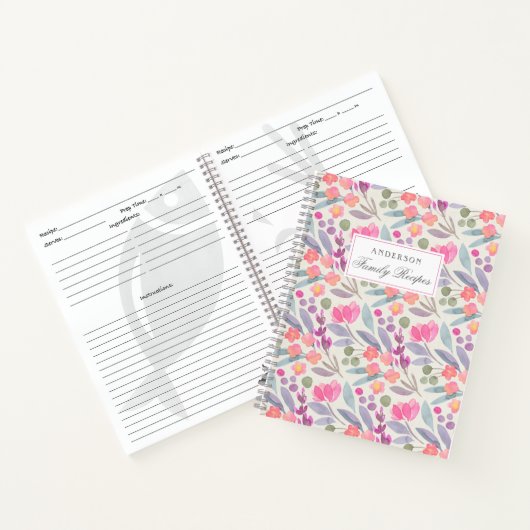 ラッシーフローラパーソナライズされたファミリーレシピブック ノートブック (内部)