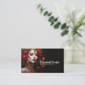 ラッシーレッド&金ゴールド:女性のチャームgy656 名刺 (スタンド正面)