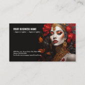 ラッシーレッド&金ゴールド:女性のチャームgy656 名刺 (裏面)